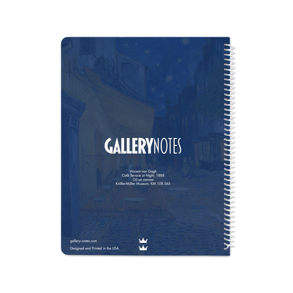 Café Terrace at Night by Vincent van Gogh - Spiral Notebook