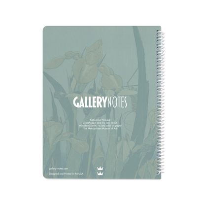 Grasshopper and Iris by Katsushika Hokusai - Spiral Notebook