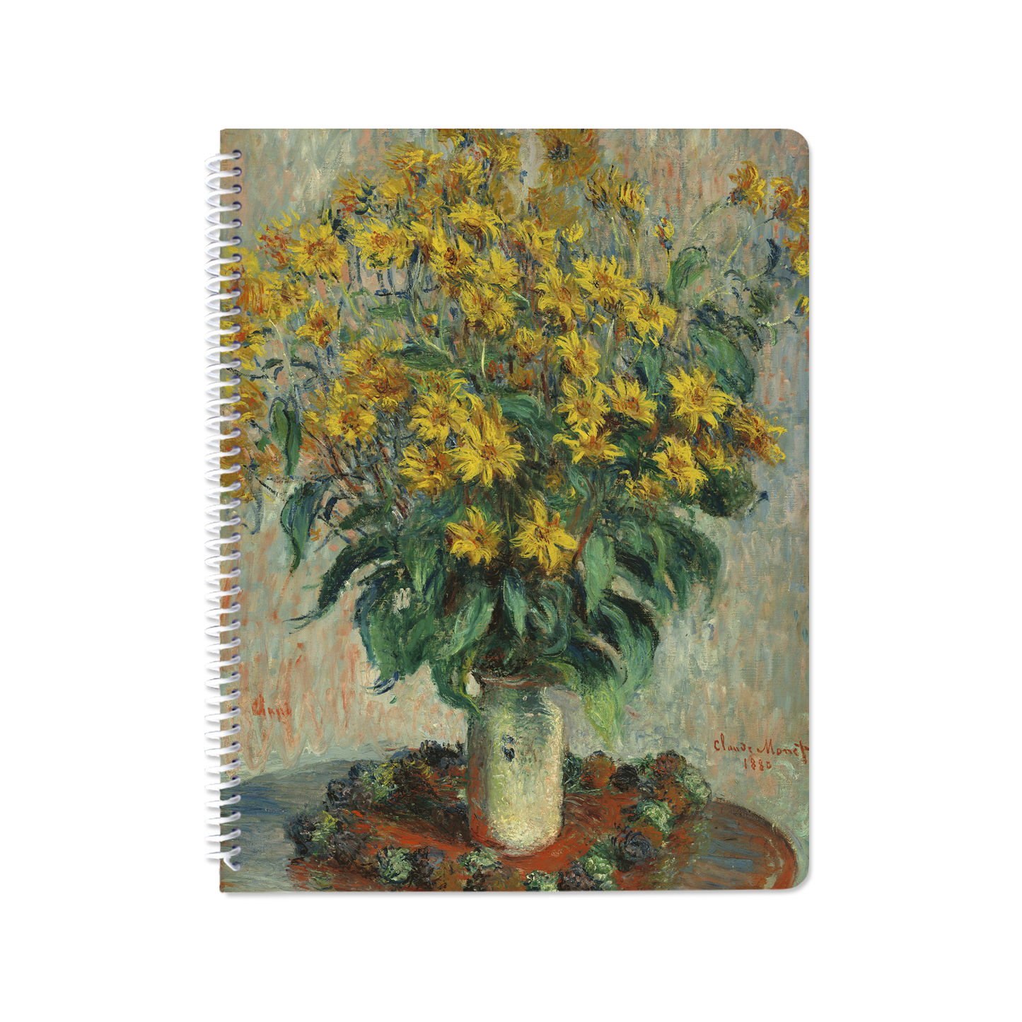Jerusalem Artichoke Flowers by Claude Monet - Spiral Notebook