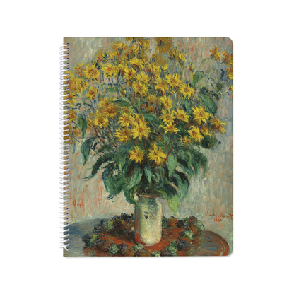 Jerusalem Artichoke Flowers by Claude Monet - Spiral Notebook