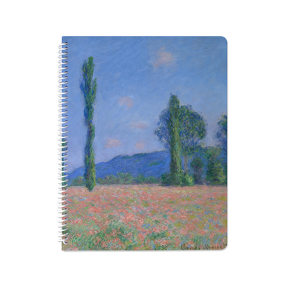 Poppy Field (Giverny) by Claude Monet - Spiral Notebook