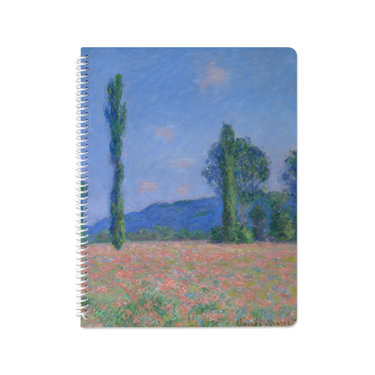 Poppy Field (Giverny) by Claude Monet - Spiral Notebook