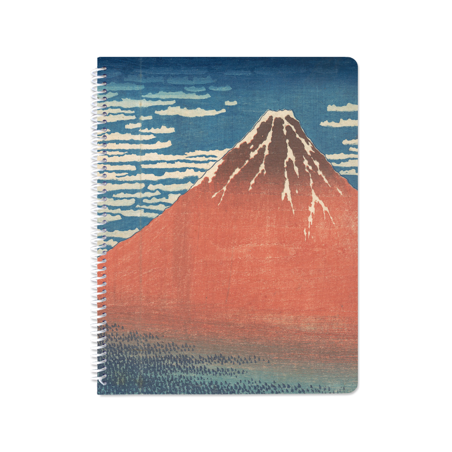 Red Fuji by Katsushika Hokusai - Spiral Notebook