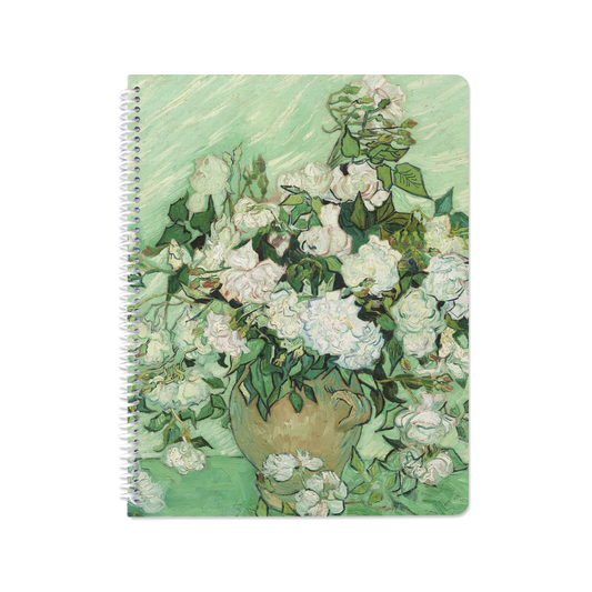 Roses by Vincent van Gogh - Spiral Notebook