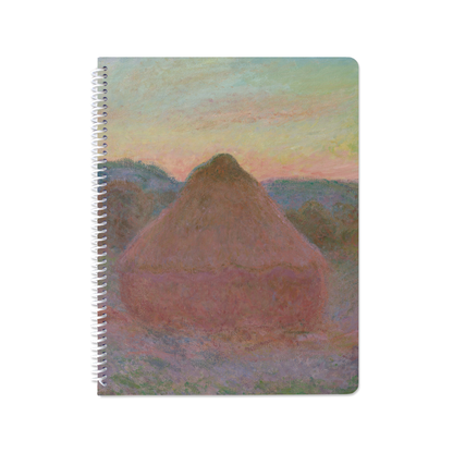 Stacks of Wheat (End of Day, Autumn) by Claude Monet - Spiral Notebook