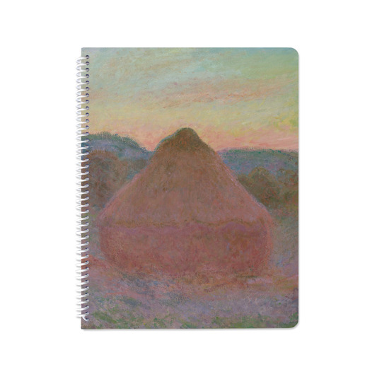Stacks of Wheat (End of Day, Autumn) by Claude Monet - Spiral Notebook