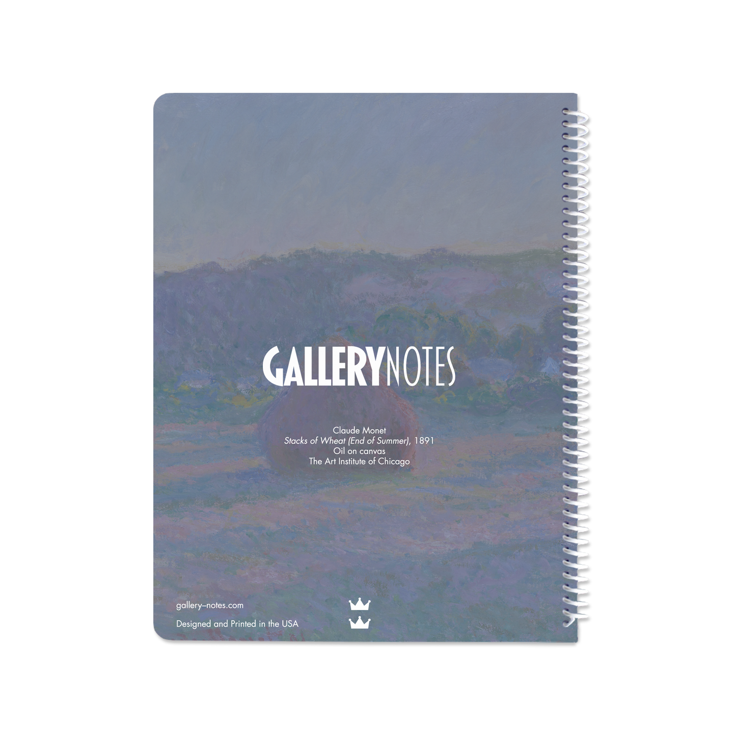 Stacks of Wheat (End of Summer) by Claude Monet - Spiral Notebook