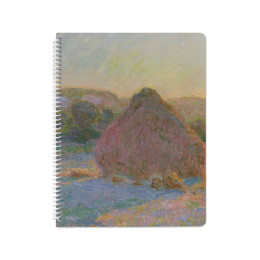 Stacks of Wheat (End of Summer) by Claude Monet - Spiral Notebook