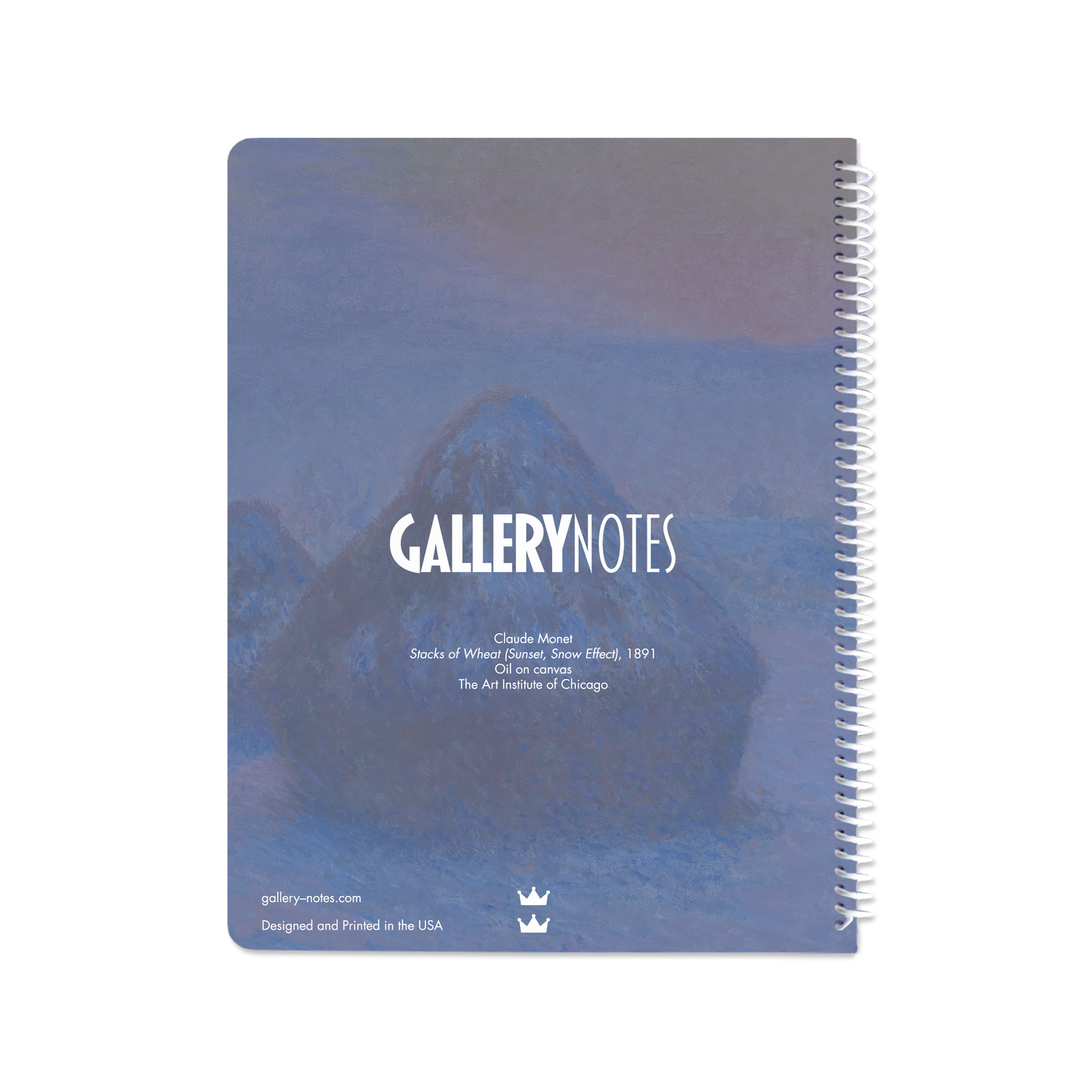 Stacks of Wheat (Sunset, Snow Effect) by Claude Monet - Spiral Notebook