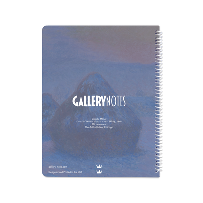 Stacks of Wheat (Sunset, Snow Effect) by Claude Monet - Spiral Notebook