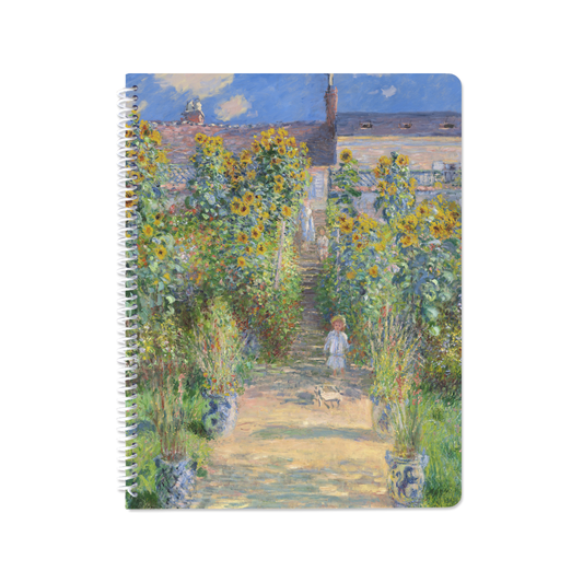 The Artist’s Garden at Vétheuil by Claude Monet - Spiral Notebook