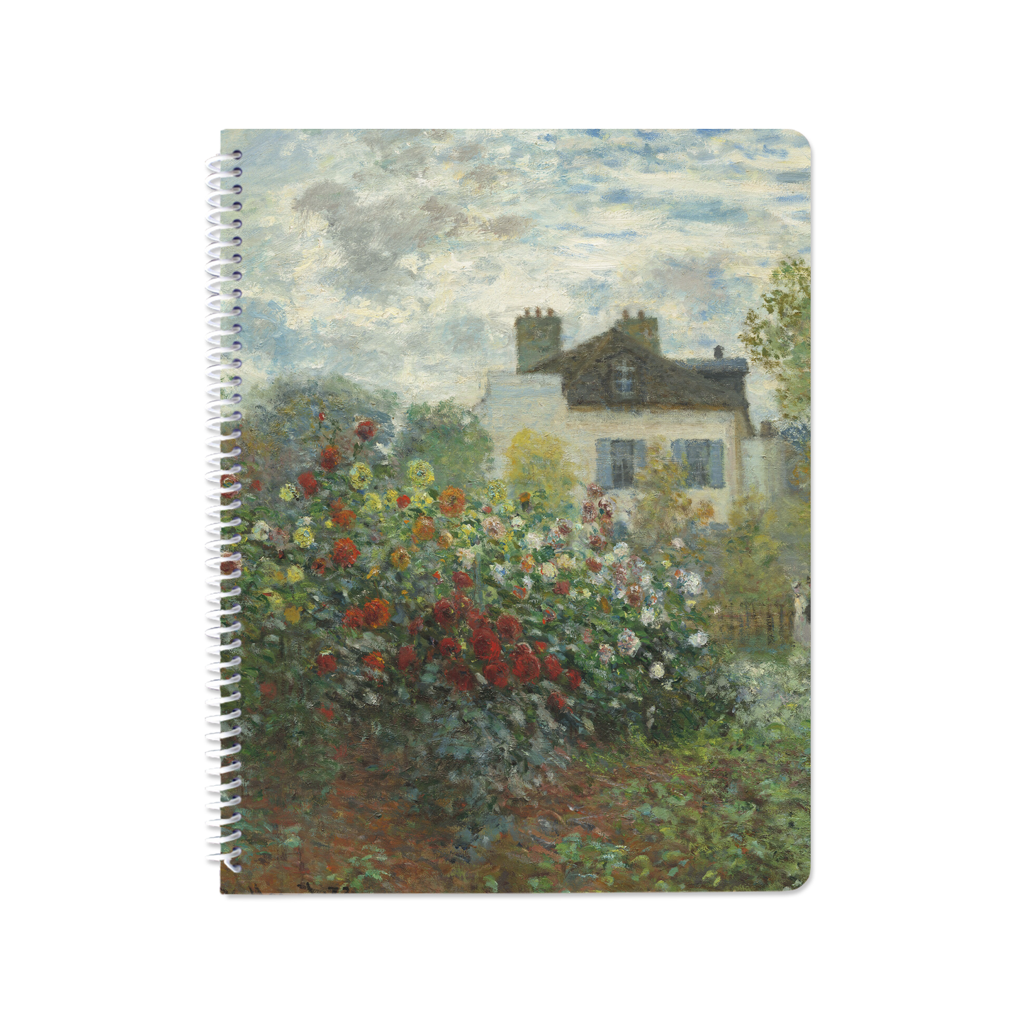 The Artist’s Garden in Argenteuil by Claude Monet - Spiral Notebook