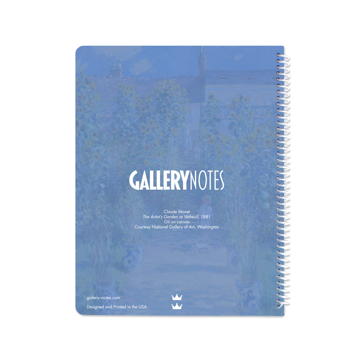 The Artist’s Garden at Vétheuil by Claude Monet - Spiral Notebook