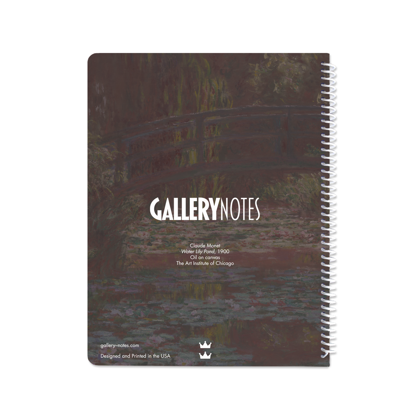 Water Lily Pond (1900) by Claude Monet - Spiral Notebook