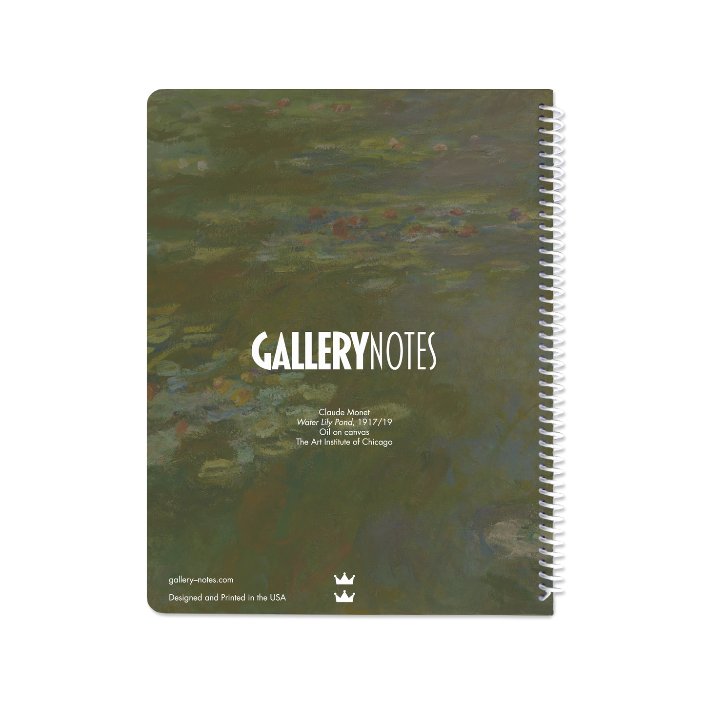 Water Lily Pond (1917) by Claude Monet - Spiral Notebook